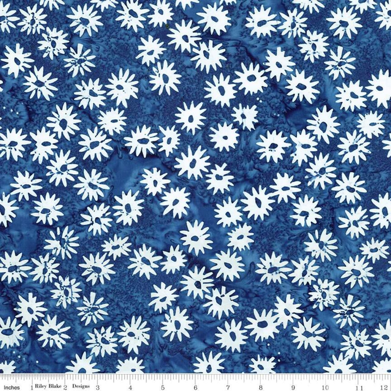 Fabric Riley Blake Moody Blues Floral Expressions Batiks Let Freedom Reign by the Quarter Yard BT23192-309